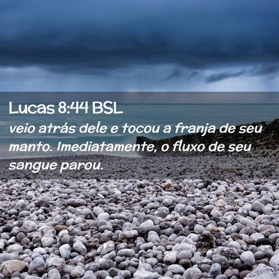 Picture 02 - Lucas 8:44 BSL - veio atrás dele e tocou a franja de seu manto. - Bible Verse Picture