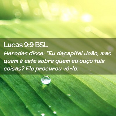 Picture 02 - Lucas 9:9 BSL - Herodes disse: “Eu decapitei João, mas quem é - Bible Verse Picture