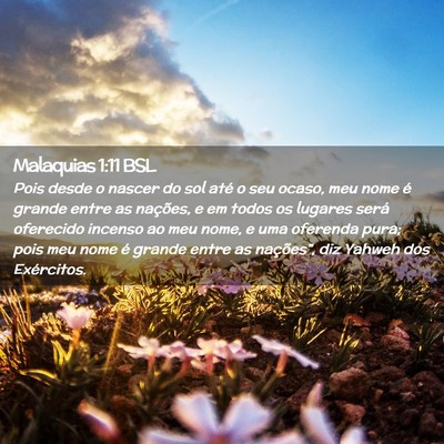 Picture 02 - Malaquias 1:11 BSL - Pois desde o nascer do sol até o seu ocaso, meu - Bible Verse Picture