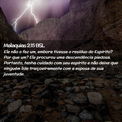 Picture 02 - Malaquias 2:15 BSL - Ele não o fez um, embora tivesse o resíduo do - Bible Verse Picture