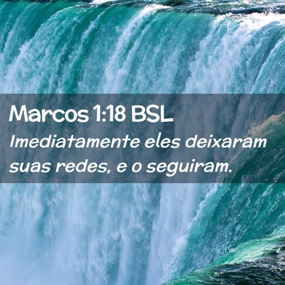 Picture 02 - Marcos 1:18 BSL - Imediatamente eles deixaram suas redes, e o - Bible Verse Picture