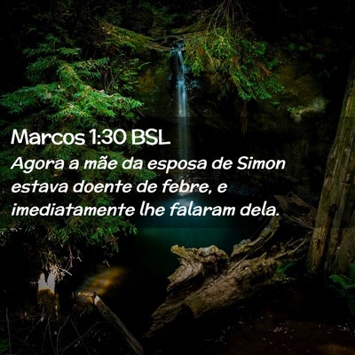Picture 02 - Marcos 1:30 BSL - Agora a mãe da esposa de Simon estava doente de - Bible Verse Picture