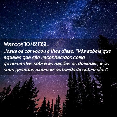Picture 02 - Marcos 10:42 BSL - Jesus os convocou e lhes disse: “Vós sabeis - Bible Verse Picture