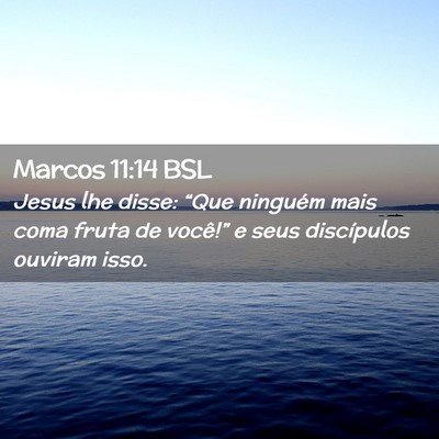 Picture 02 - Marcos 11:14 BSL - Jesus lhe disse: “Que ninguém mais coma fruta - Bible Verse Picture