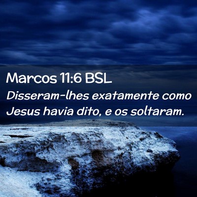 Picture 02 - Marcos 11:6 BSL - Disseram-lhes exatamente como Jesus havia dito, e - Bible Verse Picture