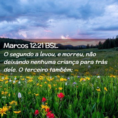 Picture 02 - Marcos 12:21 BSL - O segundo a levou, e morreu, não deixando - Bible Verse Picture