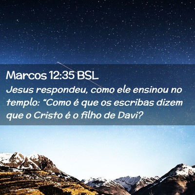 Picture 02 - Marcos 12:35 BSL - Jesus respondeu, como ele ensinou no templo: - Bible Verse Picture