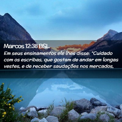 Picture 02 - Marcos 12:38 BSL - Em seus ensinamentos ele lhes disse: “Cuidado - Bible Verse Picture