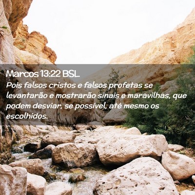 Picture 02 - Marcos 13:22 BSL - Pois falsos cristos e falsos profetas se - Bible Verse Picture