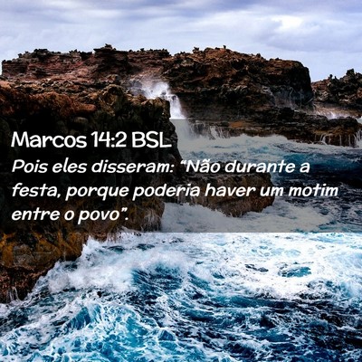 Picture 02 - Marcos 14:2 BSL - Pois eles disseram: “Não durante a festa, - Bible Verse Picture