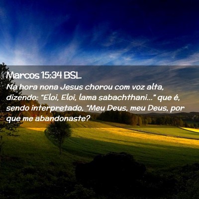 Picture 02 - Marcos 15:34 BSL - Na hora nona Jesus chorou com voz alta, dizendo: - Bible Verse Picture
