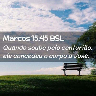 Picture 02 - Marcos 15:45 BSL - Quando soube pelo centurião, ele concedeu o - Bible Verse Picture