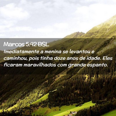 Picture 02 - Marcos 5:42 BSL - Imediatamente a menina se levantou e caminhou, - Bible Verse Picture