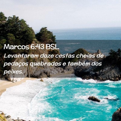 Picture 02 - Marcos 6:43 BSL - Levantaram doze cestas cheias de pedaços - Bible Verse Picture