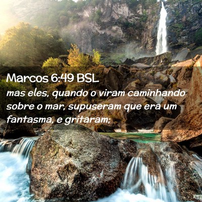 Picture 02 - Marcos 6:49 BSL - mas eles, quando o viram caminhando sobre o mar, - Bible Verse Picture