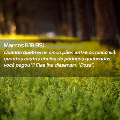 Picture 02 - Marcos 8:19 BSL - Quando quebrei os cinco pães entre os cinco mil, - Bible Verse Picture