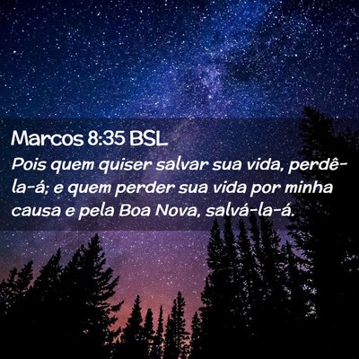 Picture 02 - Marcos 8:35 BSL - Pois quem quiser salvar sua vida, perdê-la-á; e - Bible Verse Picture