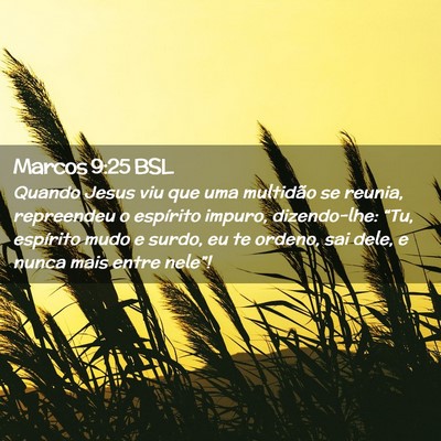 Picture 02 - Marcos 9:25 BSL - Quando Jesus viu que uma multidão se reunia, - Bible Verse Picture