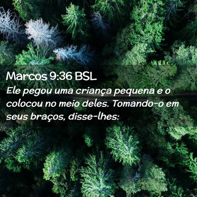 Picture 02 - Marcos 9:36 BSL - Ele pegou uma criança pequena e o colocou no - Bible Verse Picture