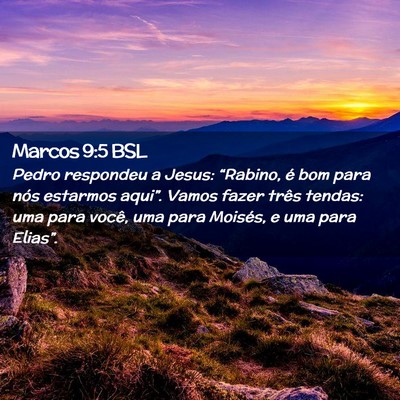 Picture 02 - Marcos 9:5 BSL - Pedro respondeu a Jesus: “Rabino, é bom para - Bible Verse Picture