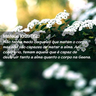 Picture 02 - Mateus 10:28 BSL - Não tenha medo daqueles que matam o corpo, mas - Bible Verse Picture