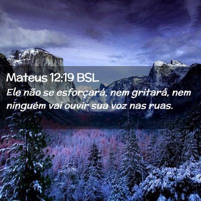 Picture 02 - Mateus 12:19 BSL - Ele não se esforçará, nem gritará, nem - Bible Verse Picture