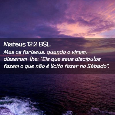 Picture 02 - Mateus 12:2 BSL - Mas os fariseus, quando o viram, disseram-lhe: - Bible Verse Picture