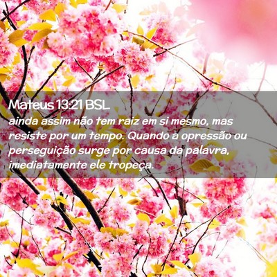 Picture 02 - Mateus 13:21 BSL - ainda assim não tem raiz em si mesmo, mas - Bible Verse Picture