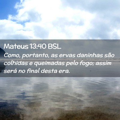 Picture 02 - Mateus 13:40 BSL - Como, portanto, as ervas daninhas são colhidas e - Bible Verse Picture