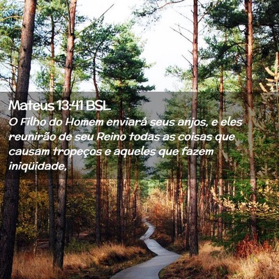 Picture 02 - Mateus 13:41 BSL - O Filho do Homem enviará seus anjos, e eles - Bible Verse Picture