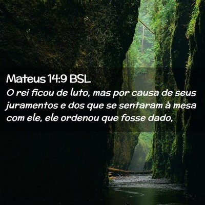 Picture 02 - Mateus 14:9 BSL - O rei ficou de luto, mas por causa de seus - Bible Verse Picture