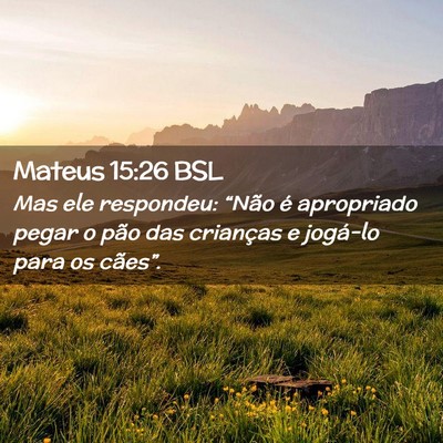 Picture 02 - Mateus 15:26 BSL - Mas ele respondeu: “Não é apropriado pegar o - Bible Verse Picture