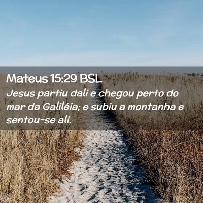 Picture 02 - Mateus 15:29 BSL - Jesus partiu dali e chegou perto do mar da - Bible Verse Picture