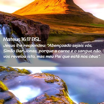 Picture 02 - Mateus 16:17 BSL - Jesus lhe respondeu: “Abençoado sejais vós, - Bible Verse Picture