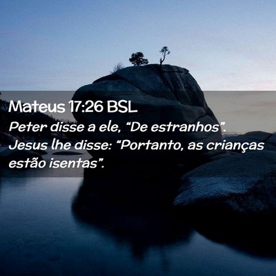 Picture 02 - Mateus 17:26 BSL - Peter disse a ele, “De estranhos”. Jesus lhe - Bible Verse Picture