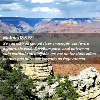 Picture 02 - Mateus 18:8 BSL - Se sua mão ou seu pé fizer tropeçar, corte-o e - Bible Verse Picture