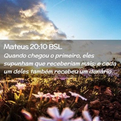 Picture 02 - Mateus 20:10 BSL - Quando chegou o primeiro, eles supunham que - Bible Verse Picture