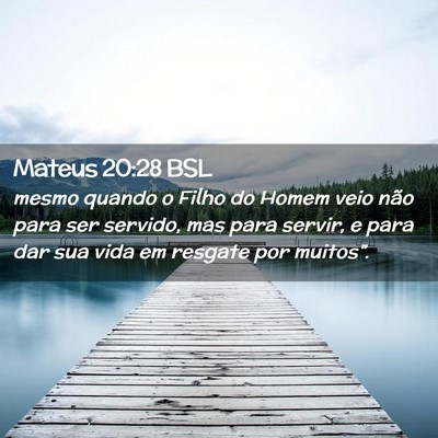 Picture 02 - Mateus 20:28 BSL - mesmo quando o Filho do Homem veio não para ser - Bible Verse Picture