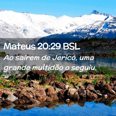 Picture 02 - Mateus 20:29 BSL - Ao saírem de Jericó, uma grande multidão o - Bible Verse Picture