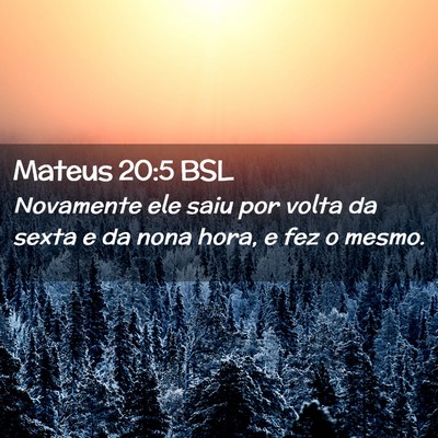 Picture 02 - Mateus 20:5 BSL - Novamente ele saiu por volta da sexta e da nona - Bible Verse Picture
