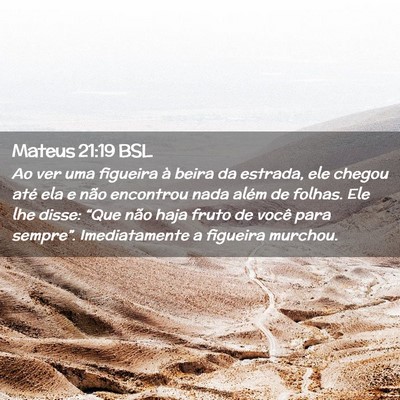 Picture 02 - Mateus 21:19 BSL - Ao ver uma figueira à beira da estrada, ele - Bible Verse Picture