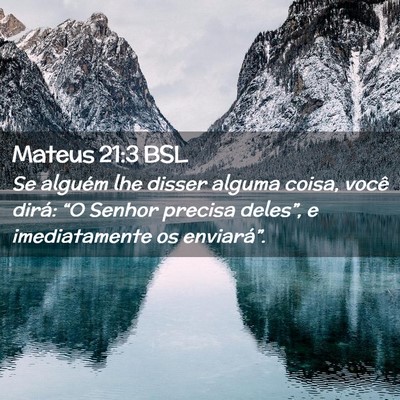 Picture 02 - Mateus 21:3 BSL - Se alguém lhe disser alguma coisa, você dirá: - Bible Verse Picture
