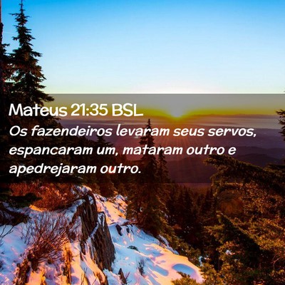 Picture 02 - Mateus 21:35 BSL - Os fazendeiros levaram seus servos, espancaram - Bible Verse Picture