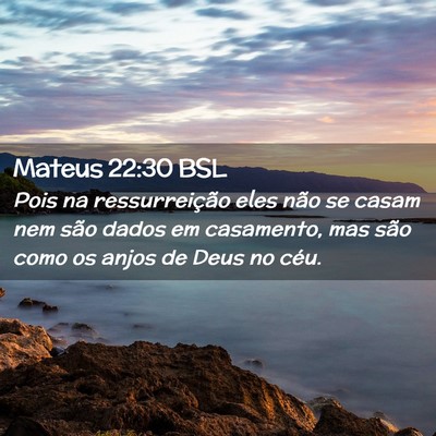 Picture 02 - Mateus 22:30 BSL - Pois na ressurreição eles não se casam nem - Bible Verse Picture