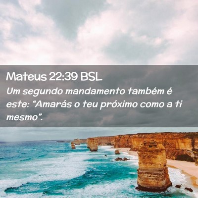 Picture 02 - Mateus 22:39 BSL - Um segundo mandamento também é este: “Amarás - Bible Verse Picture