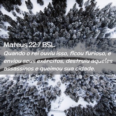 Picture 02 - Mateus 22:7 BSL - Quando o rei ouviu isso, ficou furioso, e enviou - Bible Verse Picture