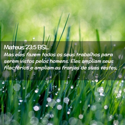 Picture 02 - Mateus 23:5 BSL - Mas eles fazem todos os seus trabalhos para serem - Bible Verse Picture