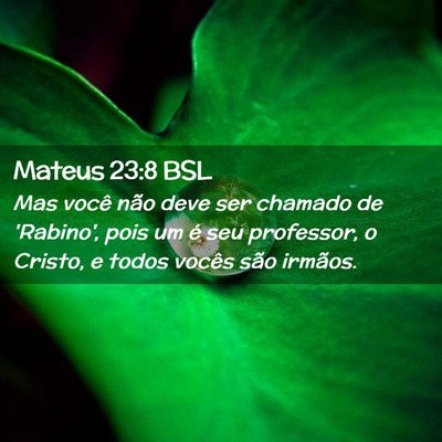 Picture 02 - Mateus 23:8 BSL - Mas você não deve ser chamado de 'Rabino', pois - Bible Verse Picture