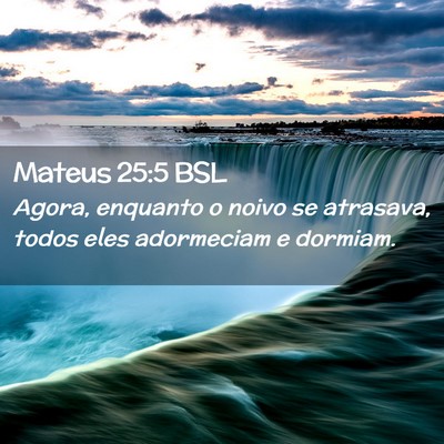 Picture 02 - Mateus 25:5 BSL - Agora, enquanto o noivo se atrasava, todos eles - Bible Verse Picture