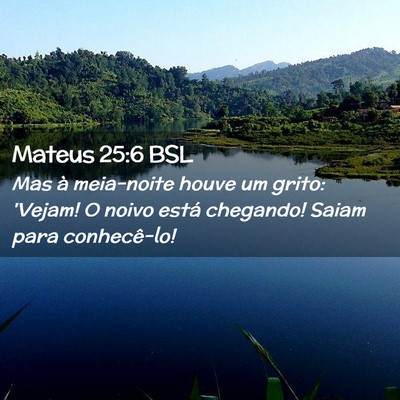 Picture 02 - Mateus 25:6 BSL - Mas à meia-noite houve um grito: 'Vejam! O noivo - Bible Verse Picture